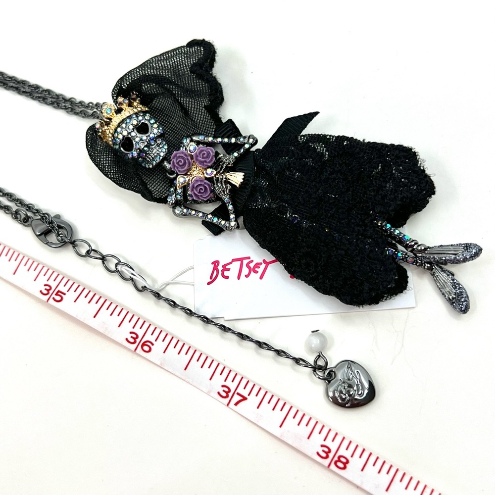Betsey Johnson ‘Dark Magic’ Skeleton Bride Necklace & Earrings (2) Set NWT/HTF! - Picture 12 of 14